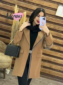 خرید اینترنتی مانتو مازراتی یقه زنجیری کد 1236فروشگاه ونوسمد