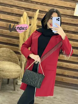 خرید اینترنتی مانتو مازراتی یقه زنجیری کد 1236فروشگاه ونوسمد