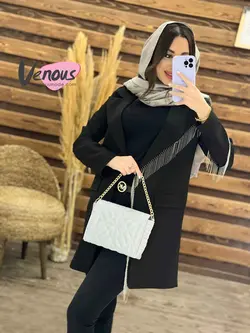 خرید اینترنتی مانتو مازراتی یقه زنجیری کد 1236فروشگاه ونوسمد