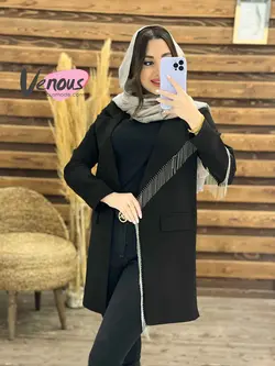 خرید اینترنتی مانتو مازراتی یقه زنجیری کد 1236فروشگاه ونوسمد