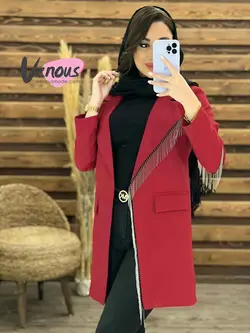 خرید اینترنتی مانتو مازراتی یقه زنجیری کد 1236فروشگاه ونوسمد