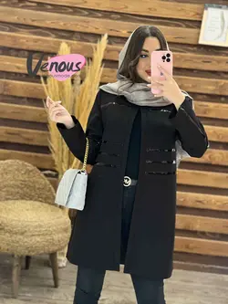 خرید اینترنتی مانتو کتی چرم دوزی کد 1214فروشگاه بزرگ ونوس مد