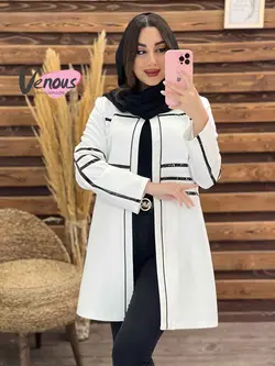 خرید اینترنتی مانتو کتی چرم دوزی کد 1214فروشگاه بزرگ ونوس مد