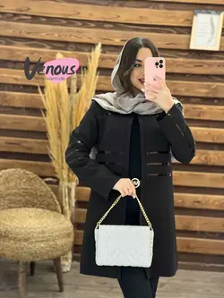 خرید اینترنتی مانتو کتی چرم دوزی کد 1214فروشگاه بزرگ ونوس مد