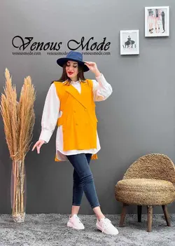 خرید اینترنتی مانتو سارافونی دو تیکه کد 1190 فروشگاه ونوس مد