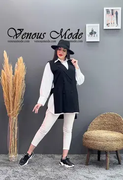 خرید اینترنتی مانتو سارافونی دو تیکه کد 1190 فروشگاه ونوس مد