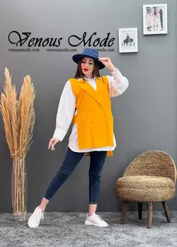 خرید اینترنتی مانتو سارافونی دو تیکه کد 1190 فروشگاه ونوس مد