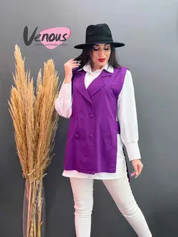 خرید اینترنتی مانتو سارافونی دو تیکه کد 1190 فروشگاه ونوس مد