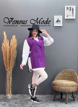 خرید اینترنتی مانتو سارافونی دو تیکه کد 1190 فروشگاه ونوس مد