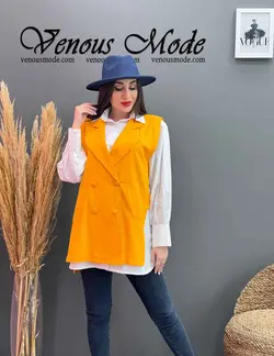 خرید اینترنتی مانتو سارافونی دو تیکه کد 1190 فروشگاه ونوس مد