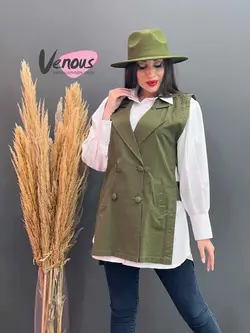 خرید اینترنتی مانتو سارافونی دو تیکه کد 1190 فروشگاه ونوس مد