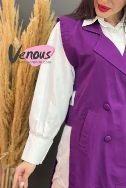 خرید اینترنتی مانتو سارافونی دو تیکه کد 1190 فروشگاه ونوس مد