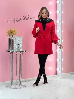 خرید اینترنتی و حضوری مانتو آستین پفی کمردار کد 1141 ونوس مد