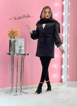 خرید اینترنتی و حضوری مانتو آستین پفی کمردار کد 1141 ونوس مد