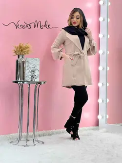 خرید اینترنتی و حضوری مانتو آستین پفی کمردار کد 1141 ونوس مد