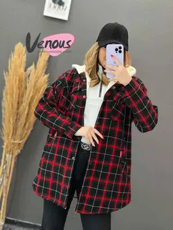 خرید اینترنتی و حضوری پالتو چهارخونه داخل ببعی کد 1134ونوس