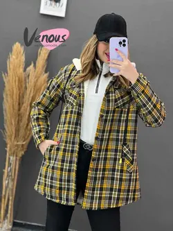 خرید اینترنتی و حضوری پالتو چهارخونه داخل ببعی کد 1134ونوس