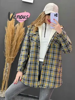 خرید اینترنتی و حضوری پالتو چهارخونه داخل ببعی کد 1134ونوس