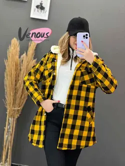 خرید اینترنتی و حضوری پالتو چهارخونه داخل ببعی کد 1134ونوس