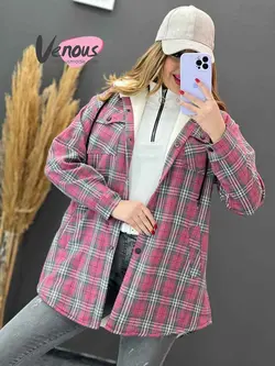 خرید اینترنتی و حضوری پالتو چهارخونه داخل ببعی کد 1134ونوس