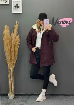 خرید اینترنتی و حضوری پالتو چهارخونه داخل ببعی کد 1134ونوس