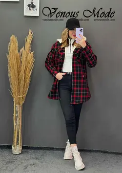 خرید اینترنتی و حضوری پالتو چهارخونه داخل ببعی کد 1134ونوس