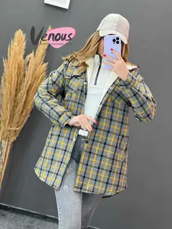 خرید اینترنتی و حضوری پالتو چهارخونه داخل ببعی کد 1134ونوس