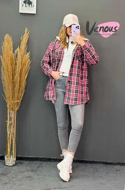 خرید اینترنتی و حضوری پالتو چهارخونه داخل ببعی کد 1134ونوس