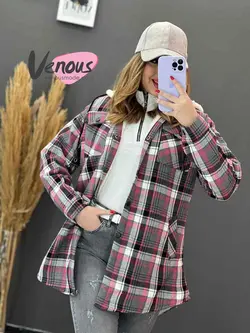 خرید اینترنتی و حضوری پالتو چهارخونه داخل ببعی کد 1134ونوس