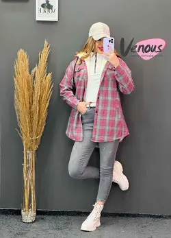 خرید اینترنتی و حضوری پالتو چهارخونه داخل ببعی کد 1134ونوس