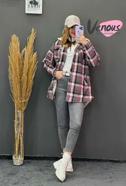 خرید اینترنتی و حضوری پالتو چهارخونه داخل ببعی کد 1134ونوس