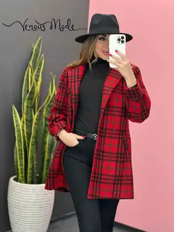 خرید اینترنتی و حضوری پالتو چهارخونه فوتر کد 1130 ونوس مد