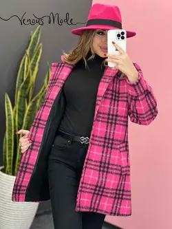 خرید اینترنتی و حضوری پالتو چهارخونه فوتر کد 1130 ونوس مد