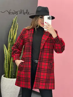 خرید اینترنتی و حضوری پالتو چهارخونه فوتر کد 1130 ونوس مد