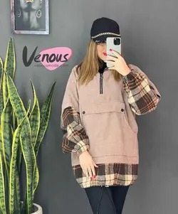 خرید اینترنتی و حضوری هودی مخمل ترکیبی کد 1083 فروشگاه ونوس