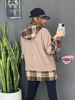 خرید اینترنتی و حضوری هودی مخمل ترکیبی کد 1083 فروشگاه ونوس