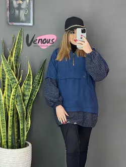 خرید اینترنتی و حضوری هودی مخمل ترکیبی کد 1083 فروشگاه ونوس