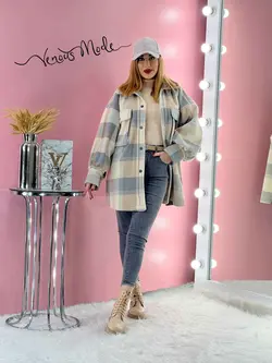 خرید اینترنتی و حضوری پالتو چهارخونه موهر کد 1076 ونوس مد