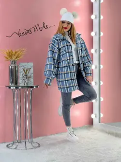 خرید اینترنتی و حضوری پالتو چهارخونه موهر کد 1076 ونوس مد