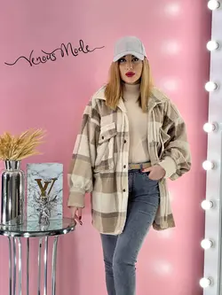 خرید اینترنتی و حضوری پالتو چهارخونه موهر کد 1076 ونوس مد