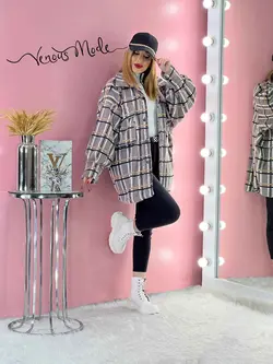 خرید اینترنتی و حضوری پالتو چهارخونه موهر کد 1076 ونوس مد