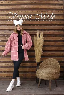 خرید اینترنتی و حضوری پالتو چهارخونه موهر کد 1062 ونوس مد