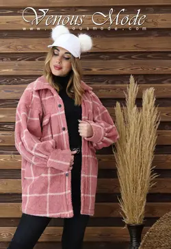 خرید اینترنتی و حضوری پالتو چهارخونه موهر کد 1062 ونوس مد