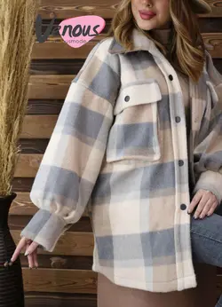 خرید اینترنتی و حضوری پالتو چهارخونه موهر کد 1062 ونوس مد