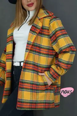 خرید اینترنتی پالتو چهارخونه مغزی دوزی کد 1042مجموعه ونوس مد