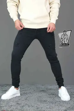 شلوار جین مشکی زاپ دار TOMMY کد 465 فروشگاه انلاین ونوس مد