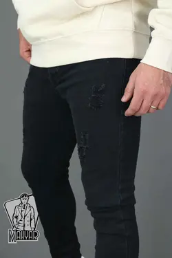 شلوار جین مشکی زاپ دار TOMMY کد 465 فروشگاه انلاین ونوس مد