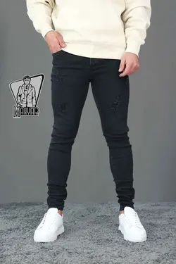 شلوار جین مشکی زاپ دار TOMMY کد 465 فروشگاه انلاین ونوس مد