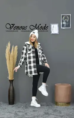 خرید اینترنتی و حضوری پالتو چهارخونه داخل ببعی کد 994 ونوس