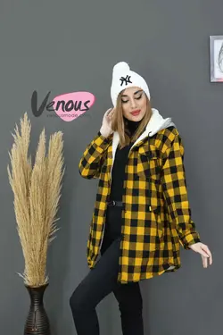 خرید اینترنتی و حضوری پالتو چهارخونه داخل ببعی کد 994 ونوس